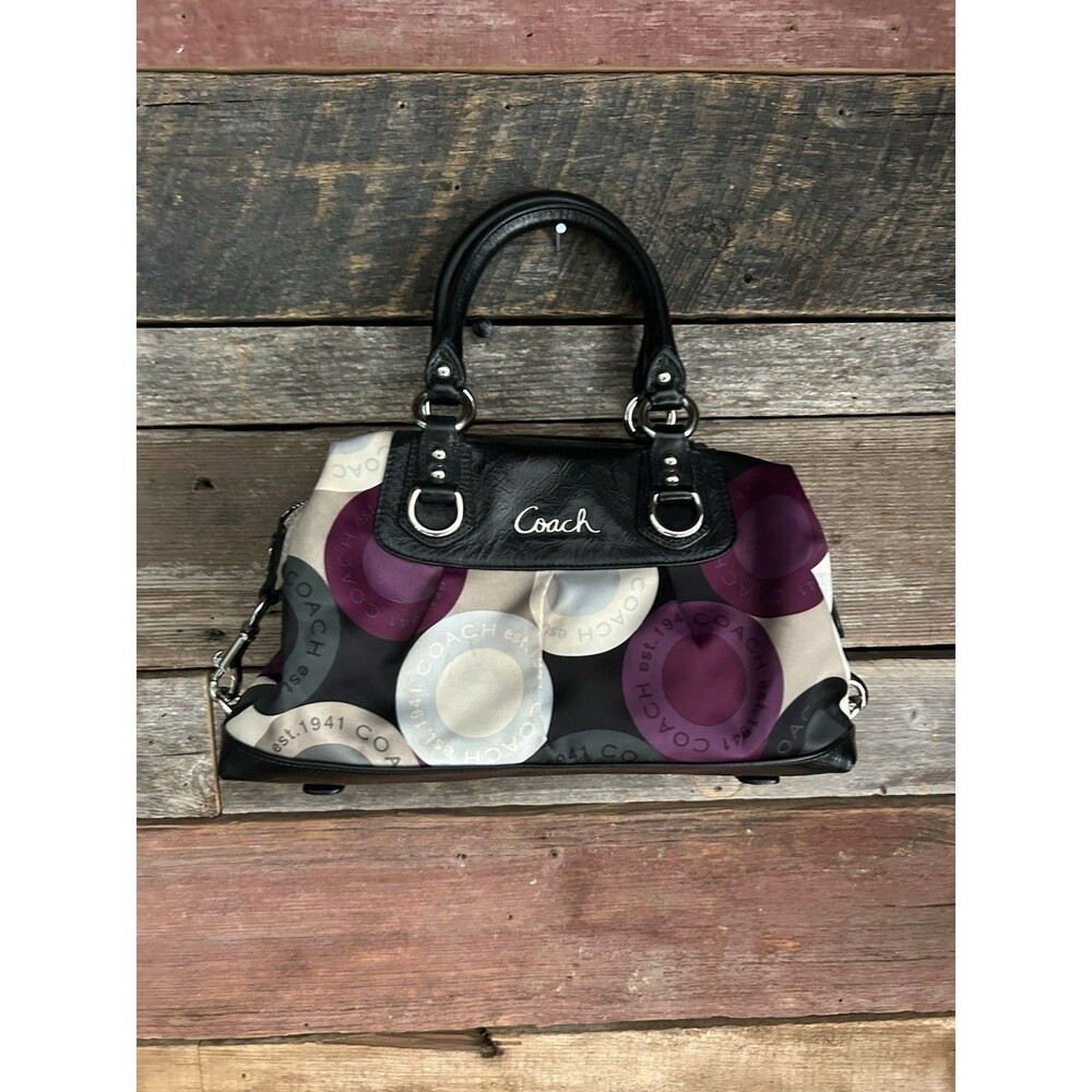 Black leather. Multicolored coach Bag